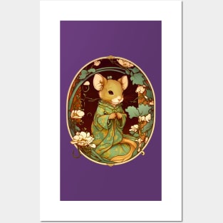 Cute Anthropomorphic Mouse In A Robe Posters and Art